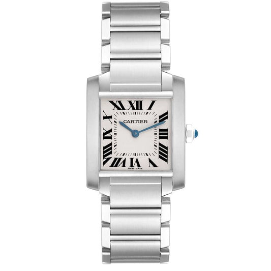 Cartier Tank Francaise Midsize White Roman Dial Ref 3751/WSTA0005