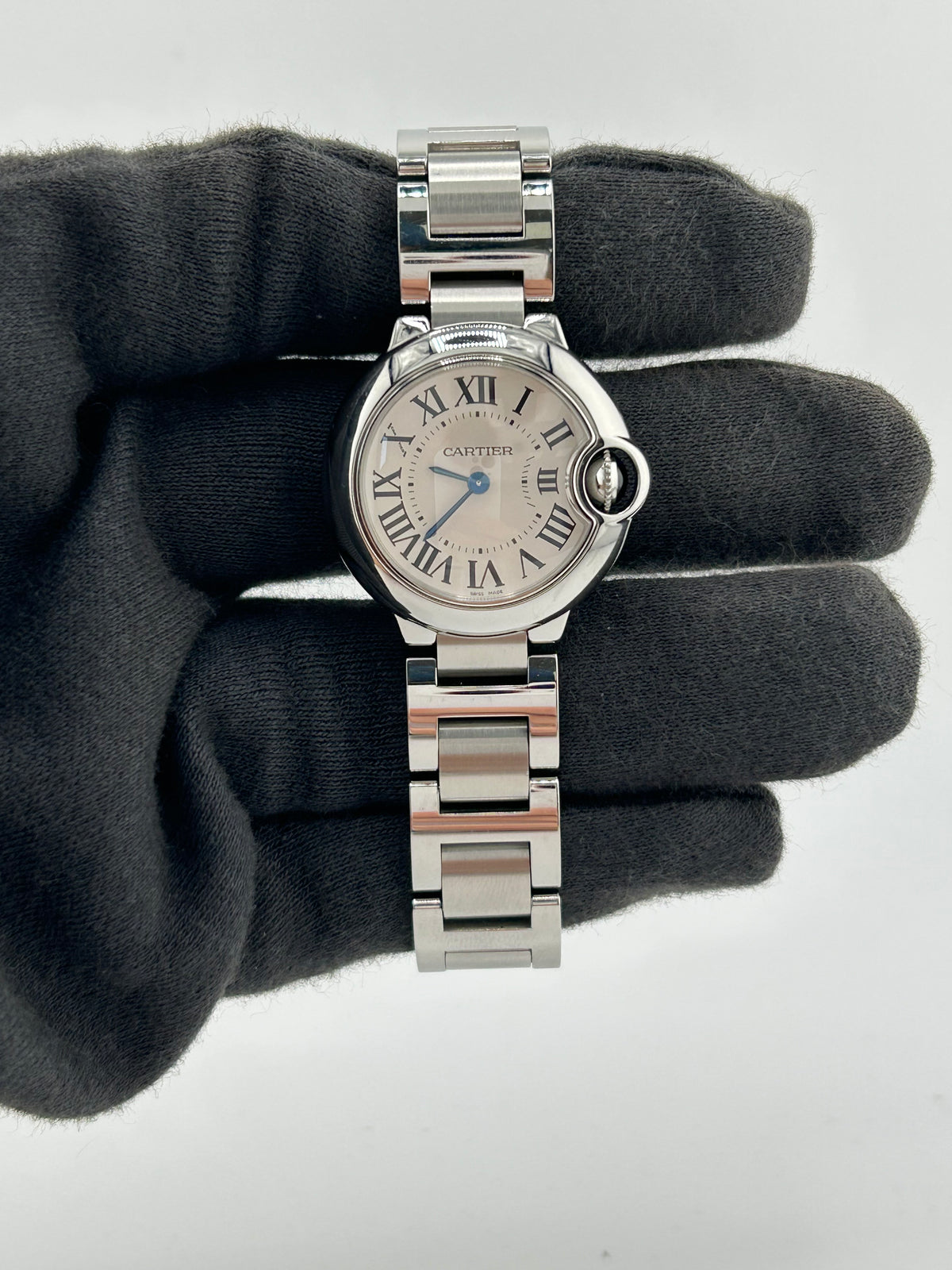 Cartier Ballon Bleu Silvered Opaline Dial on Stainless Steel Bracelet Ref. W69010Z4 — view 2