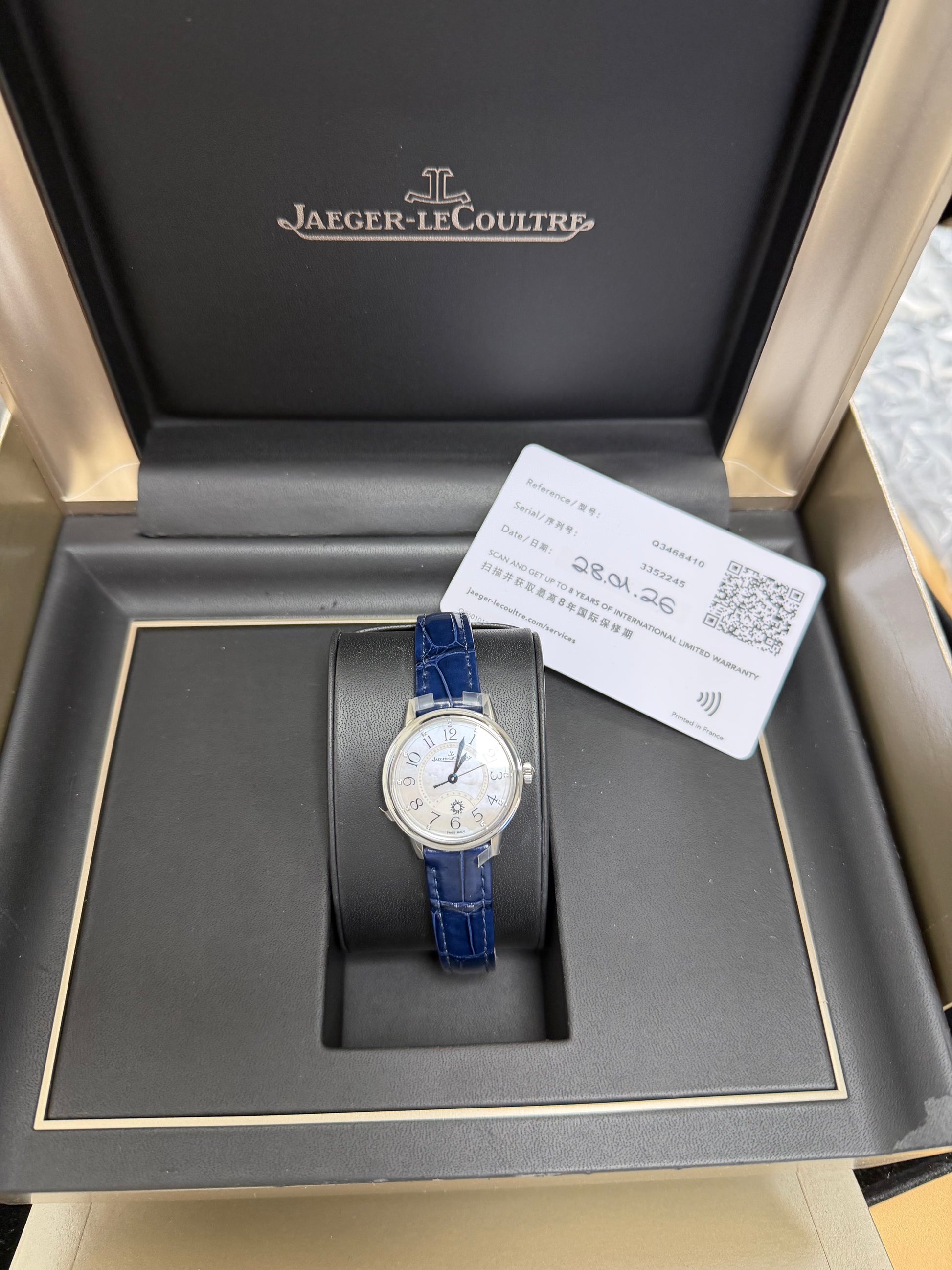 Jaeger Le Coultre Rendez-Vous Classic Night & Day Silvered Grey, Mother Of Pearl Dial on Leather Strap Ref. Q3468410 Card 2026 — view 5