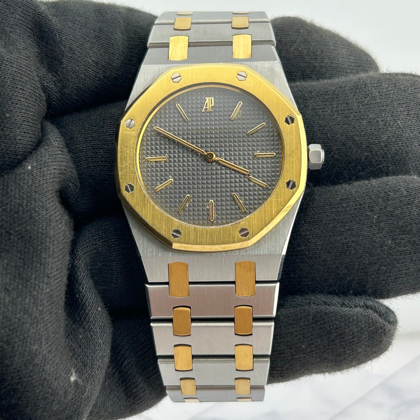 Audemars Piguet Royal Oak Grey / Gold Markers Dial on 2 Tone Bracelet Ref. 56143SA
