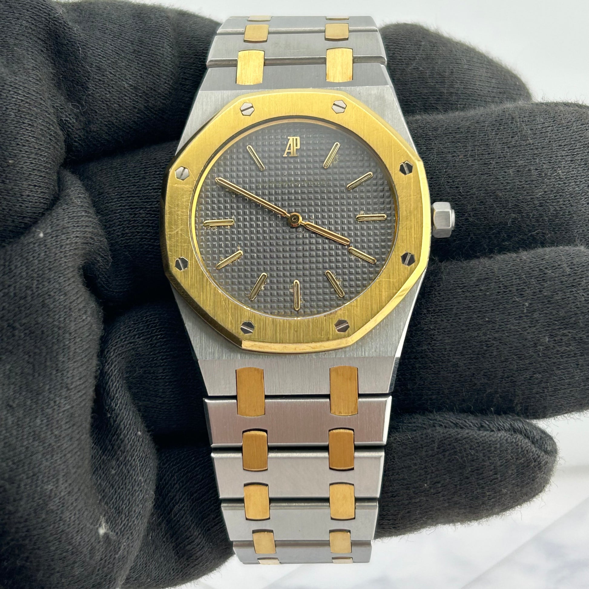 Audemars Piguet Royal Oak Grey / Gold Markers Dial on 2 Tone Bracelet Ref. 56143SA