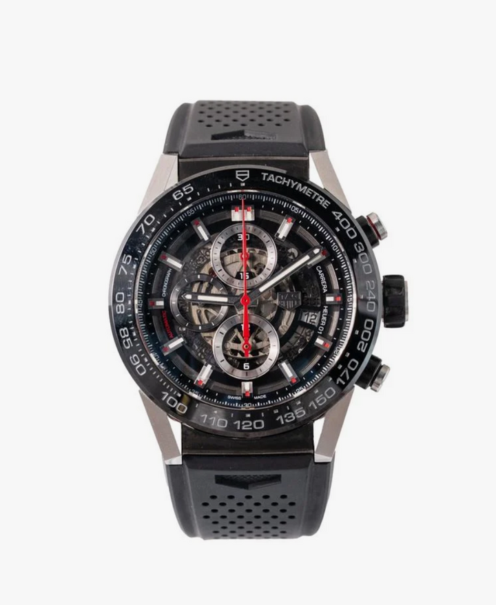 Tag Heuer Carrera Calibre Skeletonized Dial on Rubber Strap Ref. CAR2A1Z/0 Complete 2019