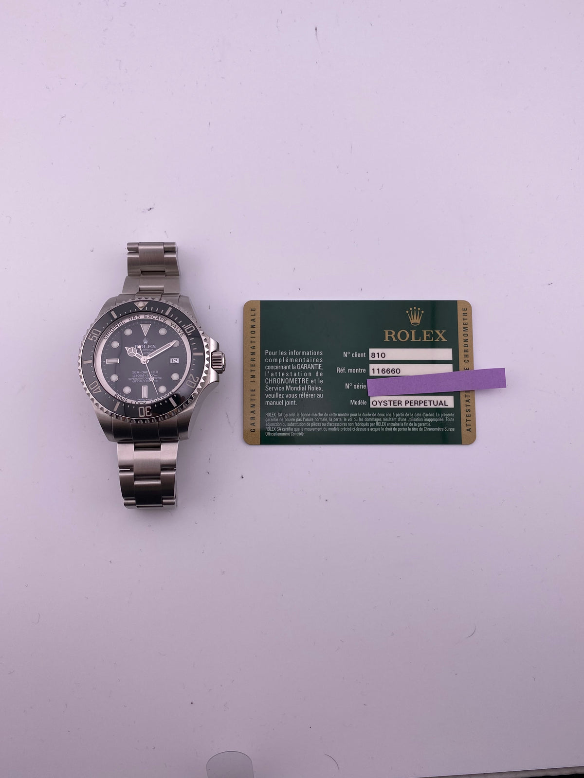 Rolex Sea-Dweller Deepsea Black Dial on Oyster Ref. 116660 Card 2008 — view 7