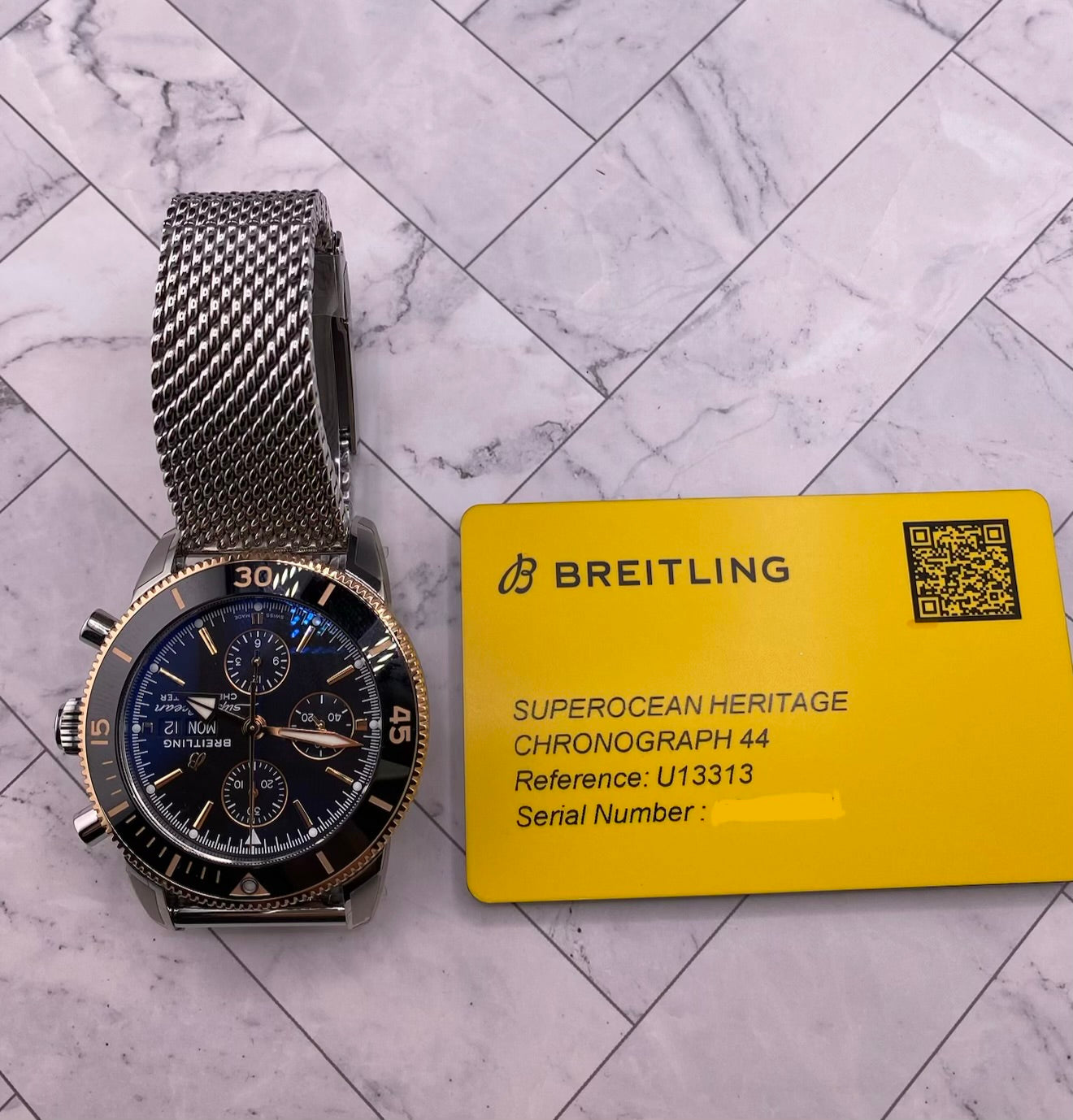 Breitling Superocean H√©ritage II Chronograph Black Dial on Bracelet Ref. U13313121B1A1 Card 2026 — view 7