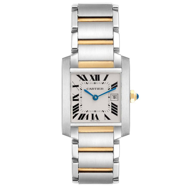 Cartier Tank Francaise Midsize White Roman Dial on 2 Tone Ref. 2465
