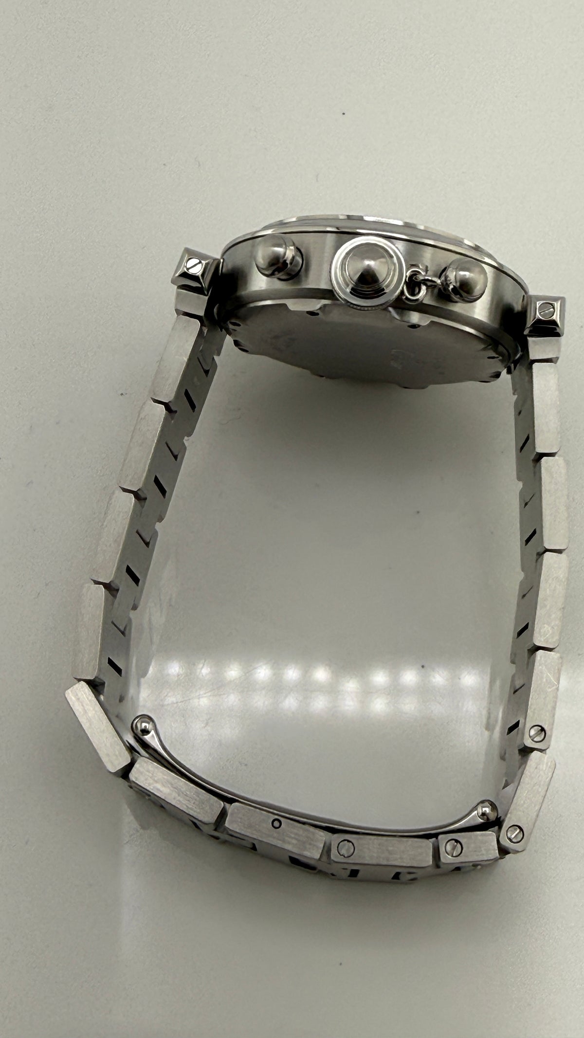 Cartier Pasha Midsize Chronograph White Dial Dial on Stainless Steel Bracelet Ref. 2412 / W31039M7 — view 7