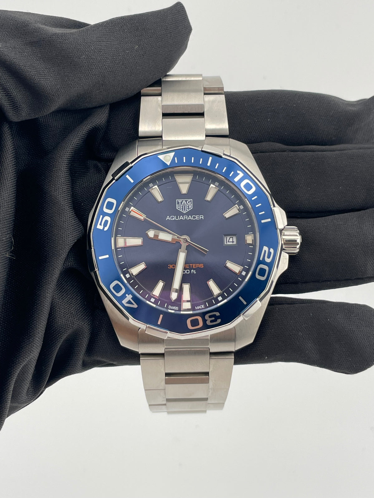 Tag Heuer Aquaracer Blue Dial on Stainless Steel Bracelet Ref. WAY101C.BA0746 Complete 2023 — view 2