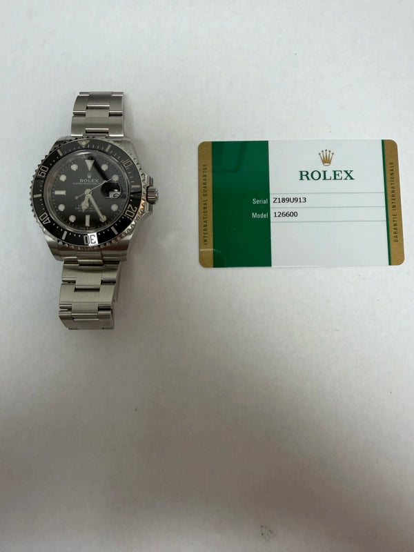 Rolex Sea-Dweller Black Dial on Oyster Ref 126600 with New Style Card White 2019