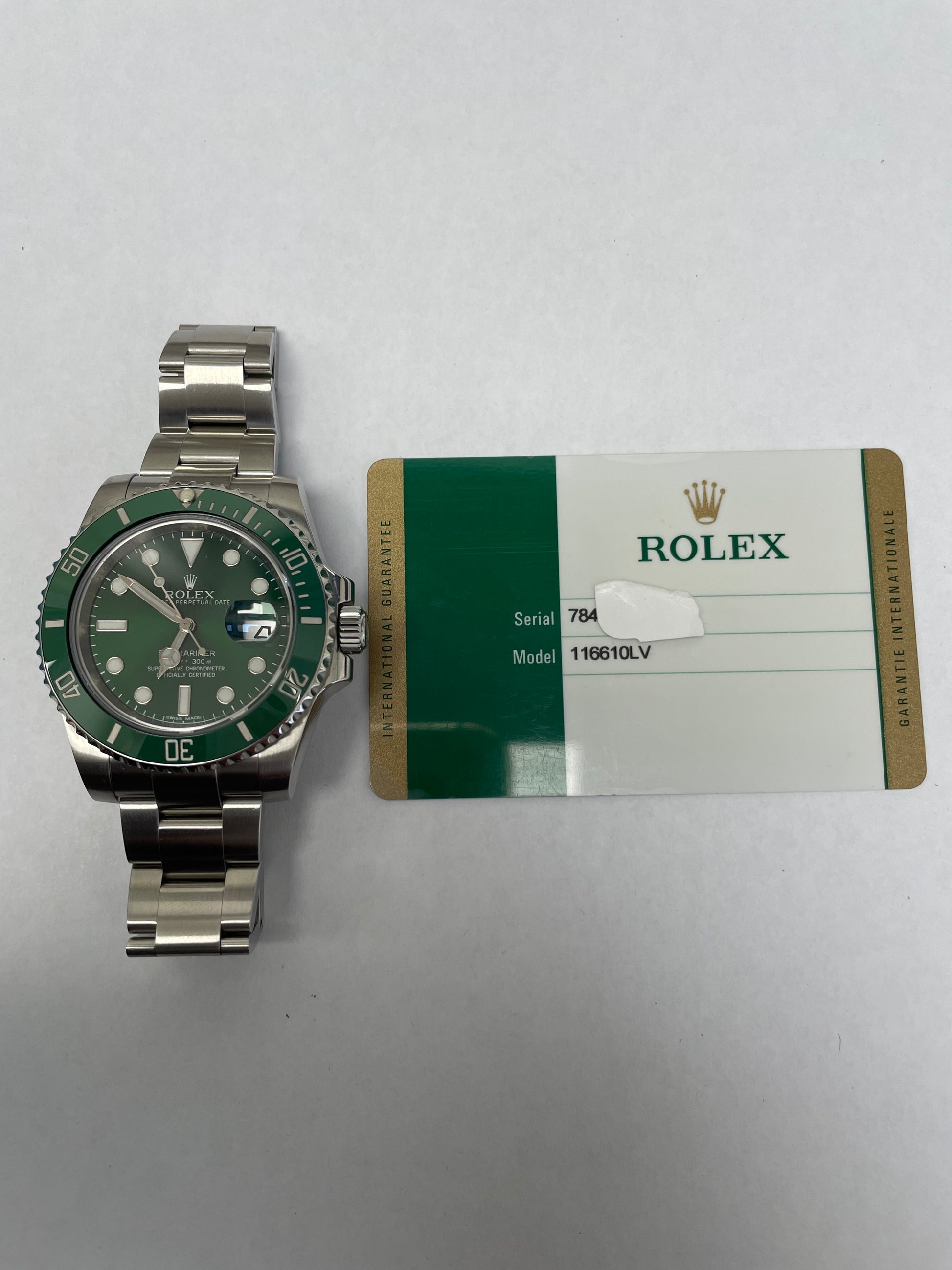 Rolex Submariner Green Dial on Oyster Ref. 116610LV Card 2016 — view 5
