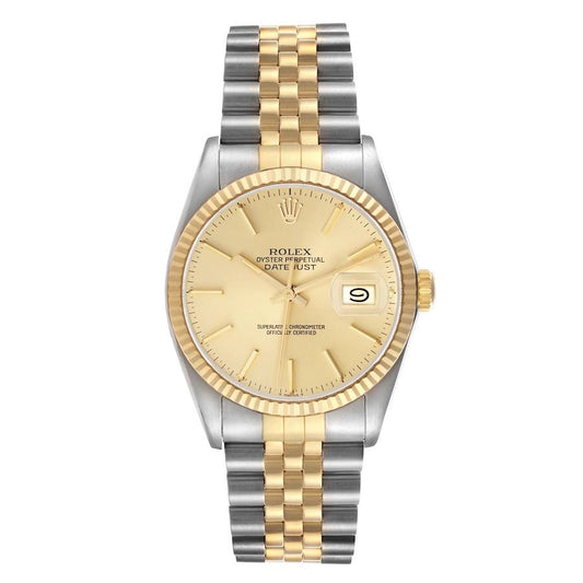 Rolex Datejust Champagne Stick Dial on D Link Jubilee Ref. 16013 1981