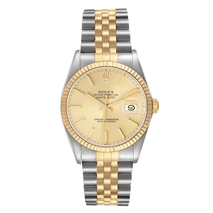 Rolex Datejust Champagne Stick Dial on D Link Jubilee Ref. 16013 1981