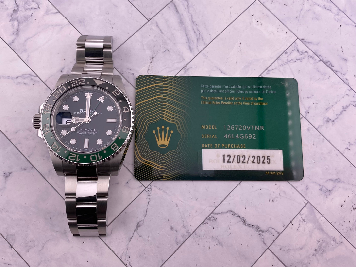 Rolex GMT-Master II "Sprite" Black Dial on Oyster Ref. 126720VTNR Card 2025 — view 7