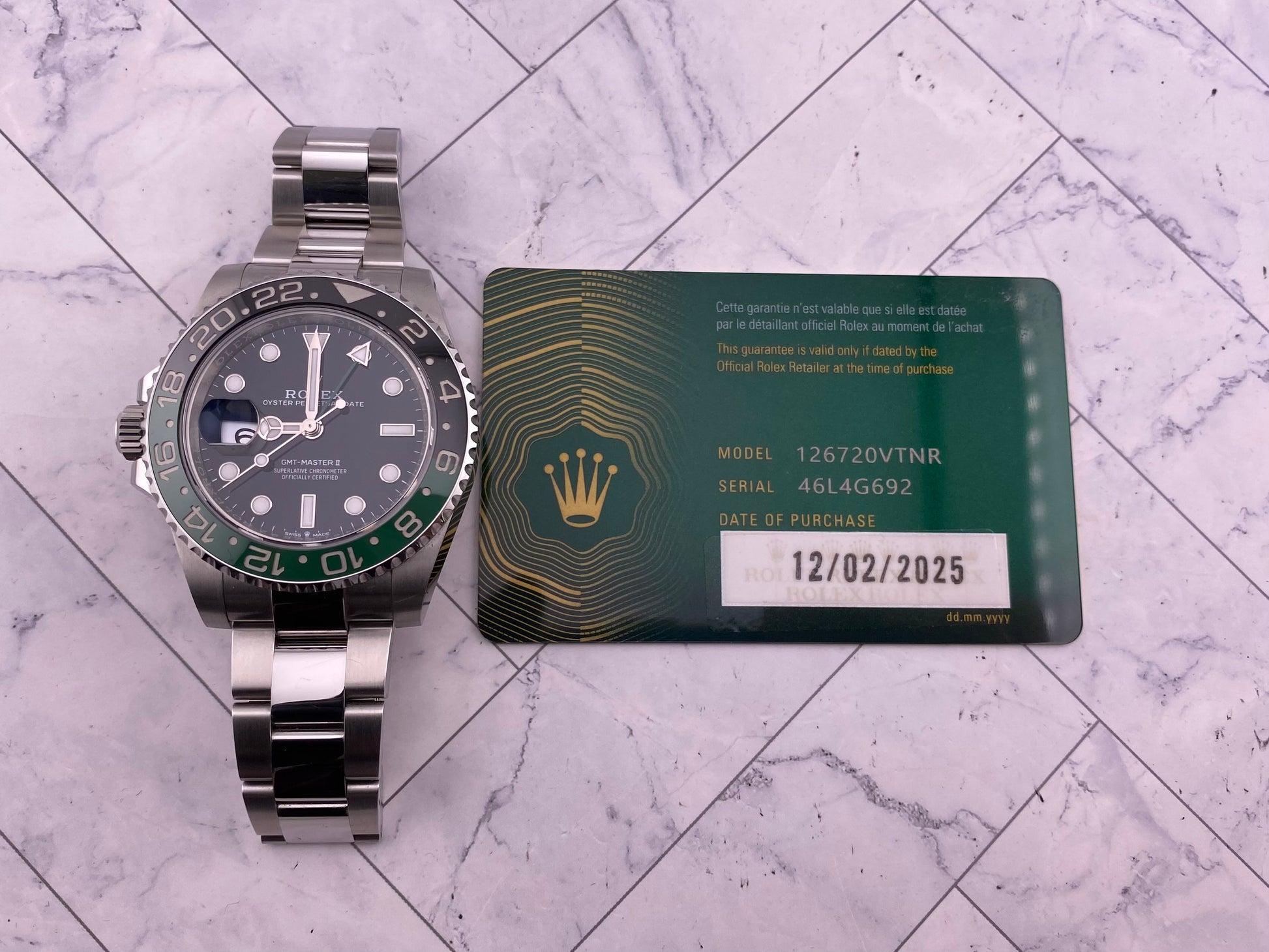 Rolex GMT-Master II "Sprite" Black Dial on Oyster Ref. 126720VTNR Card 2025 — view 7