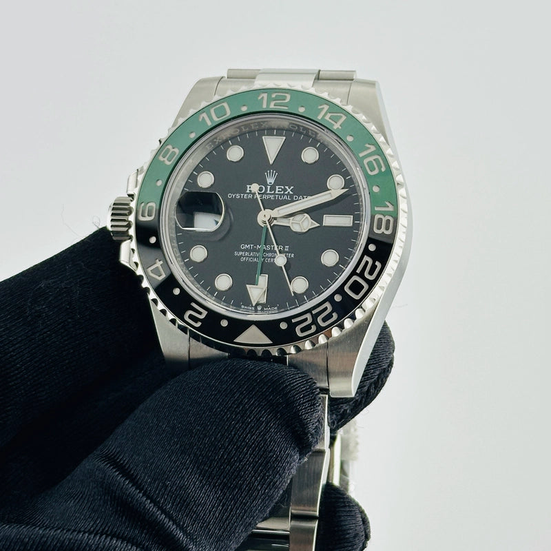 Rolex GMT-Master II "Sprite" Black Dial on Oyster Ref 126720VTNR with New Style Card Green 2025