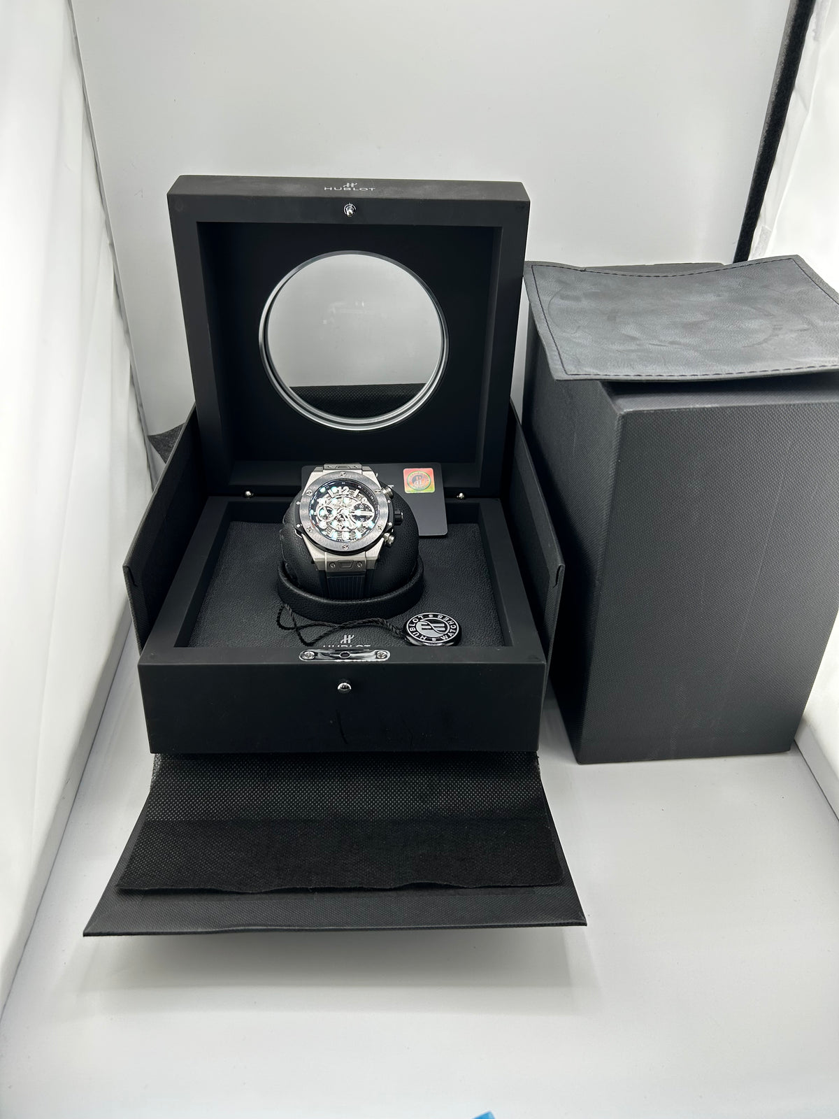 Hublot Big Bang Unico Gray Skeleton Dial on Black Rubber Band Ref. 411.NM.1170.RX with Box — view 7