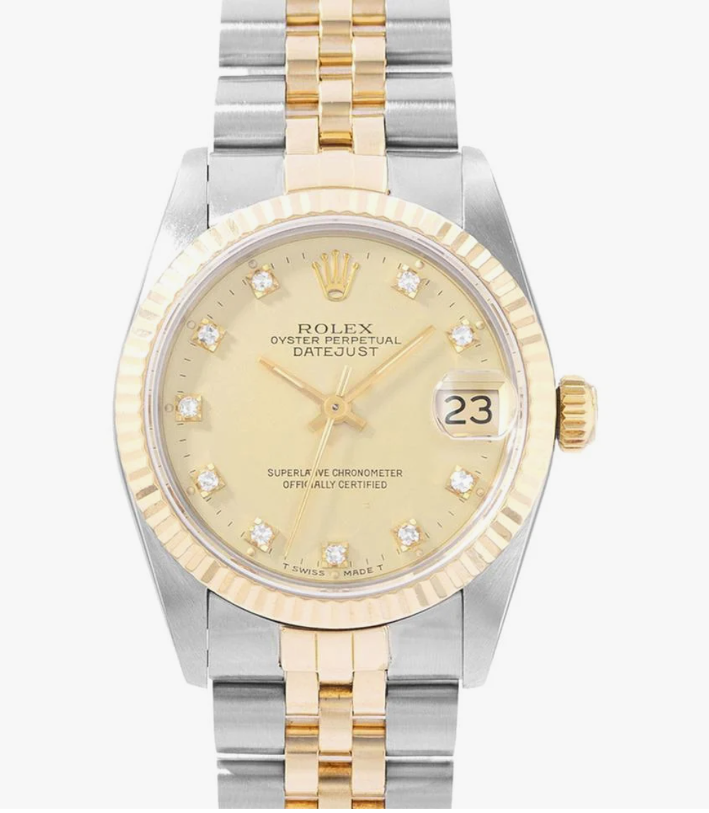 Rolex Datejust 31 Gold Dial on Jubilee Ref. 68273G Papers Open Date — view 2