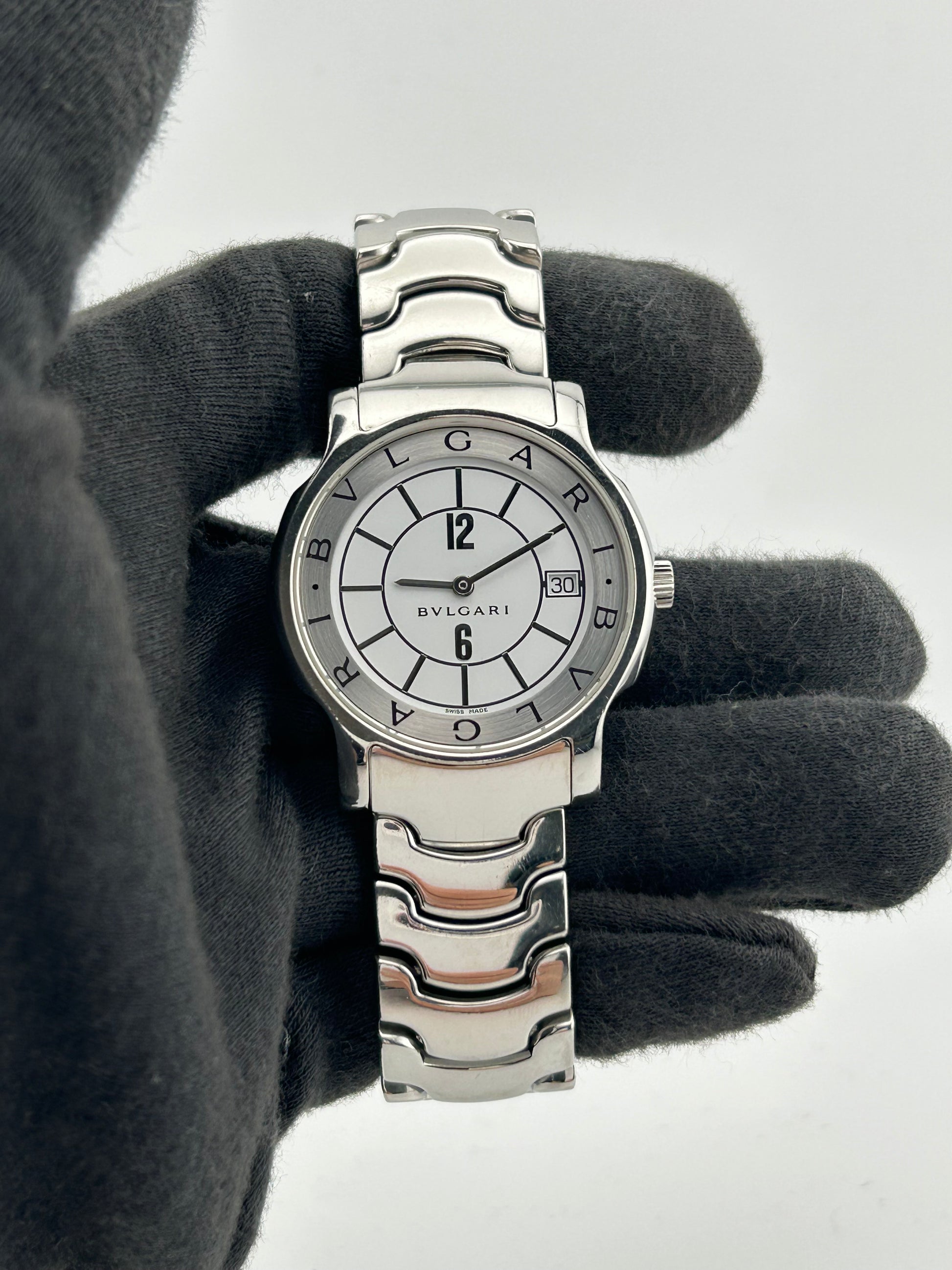 Bvlgari Solo Tempo White Dial on Stainless Steel Bracelet Ref. ST35S — view 2