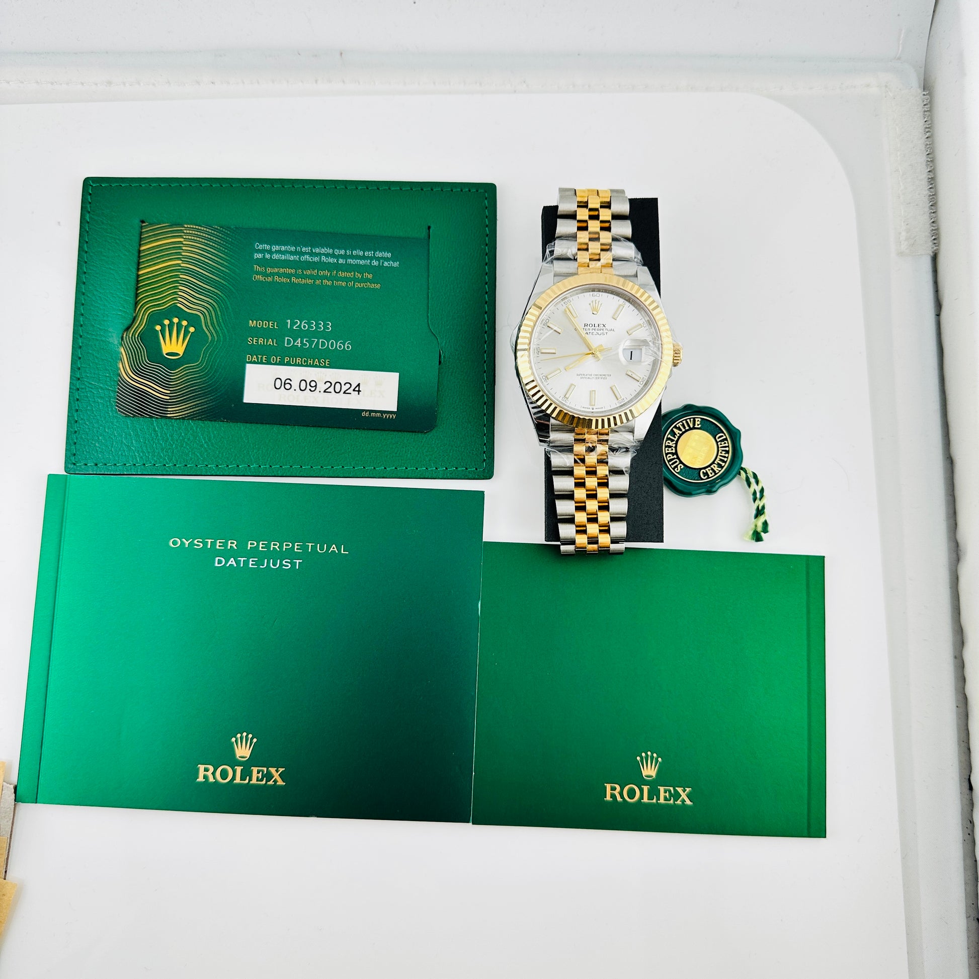 Rolex Datejust 41 Silver Index Dial on Jubilee Ref. 126333 Card 2024 — view 7