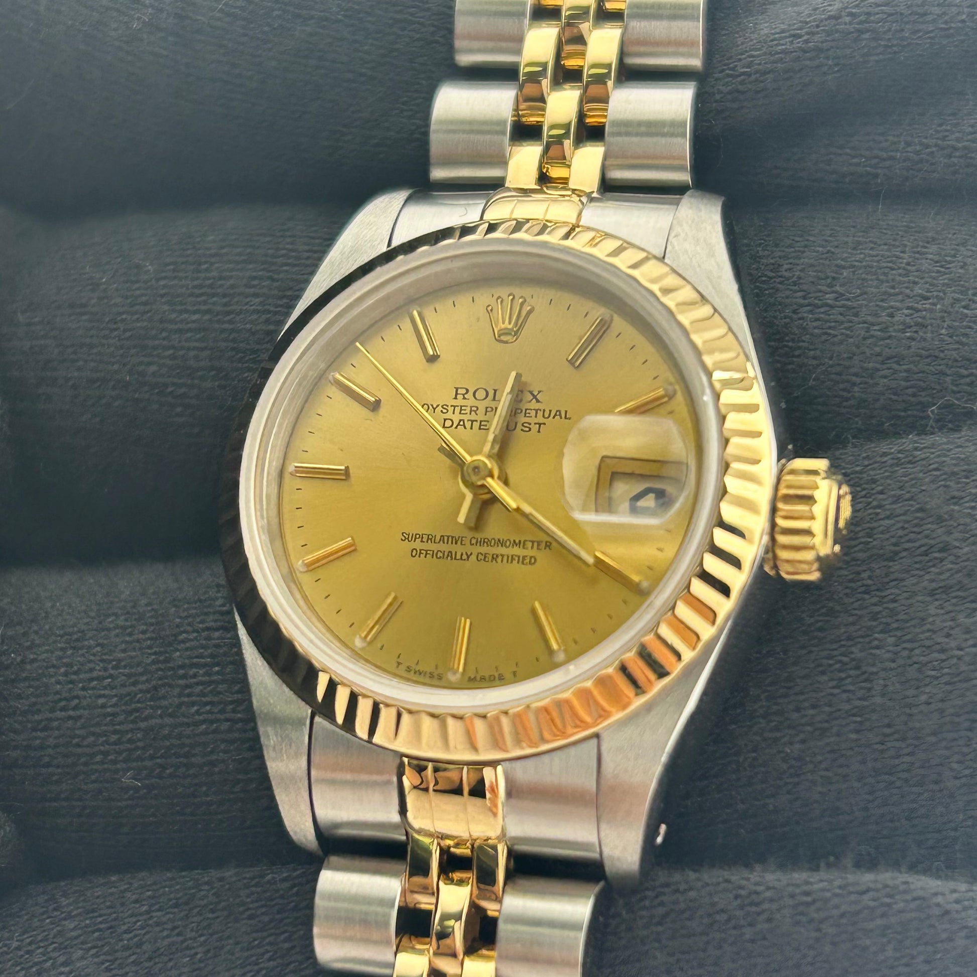 Rolex Datejust Lady Champagne Stick Dial on D Link Jubilee Bracelet Ref. 69173 1992 — view 2