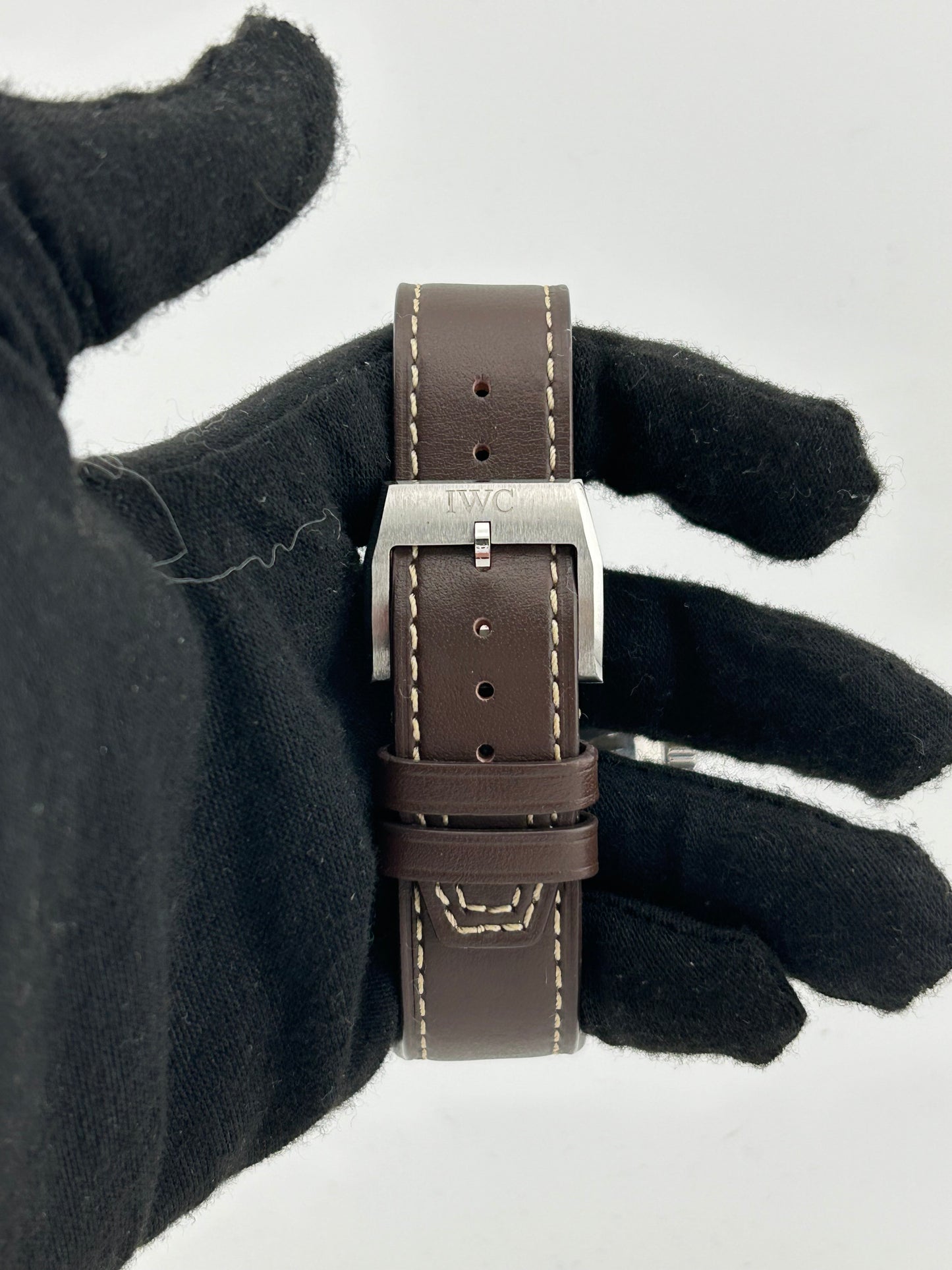 Iwc Pilot's Chronograph Deep Blue Dial on Brown Leather Strap Ref. IW377714 — view 4