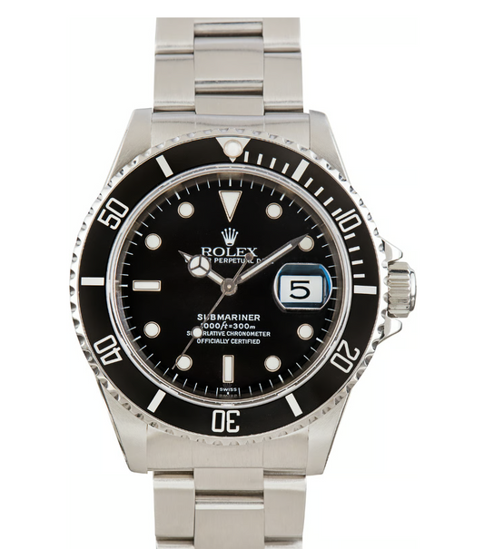 Rolex Submariner Date Black Dial on Oyster Ref. 16610 Papers Open Date