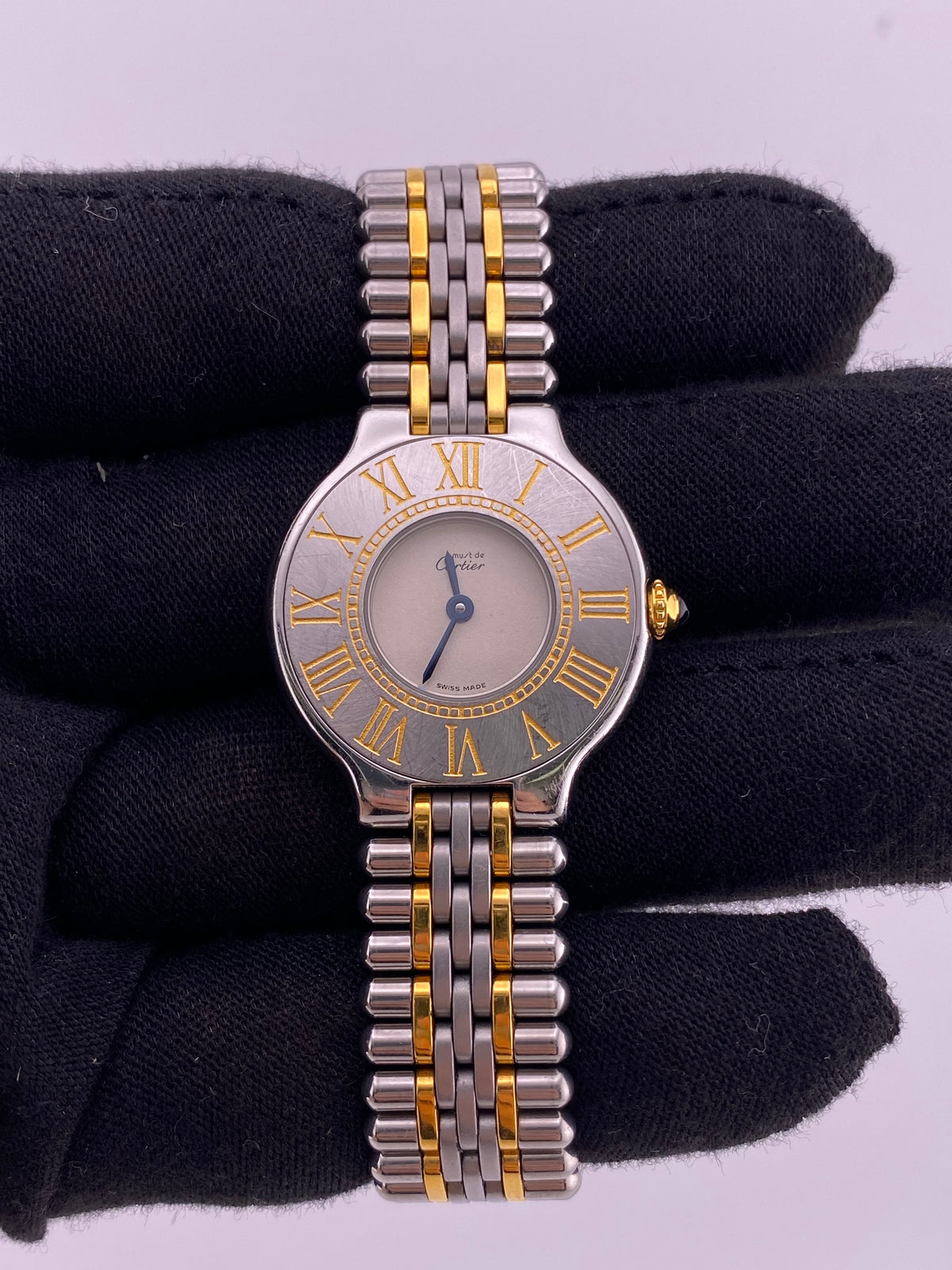Cartier 21 Must de Cartier White Dial on 2 Tone Bracelet Ref. 125000P — view 2
