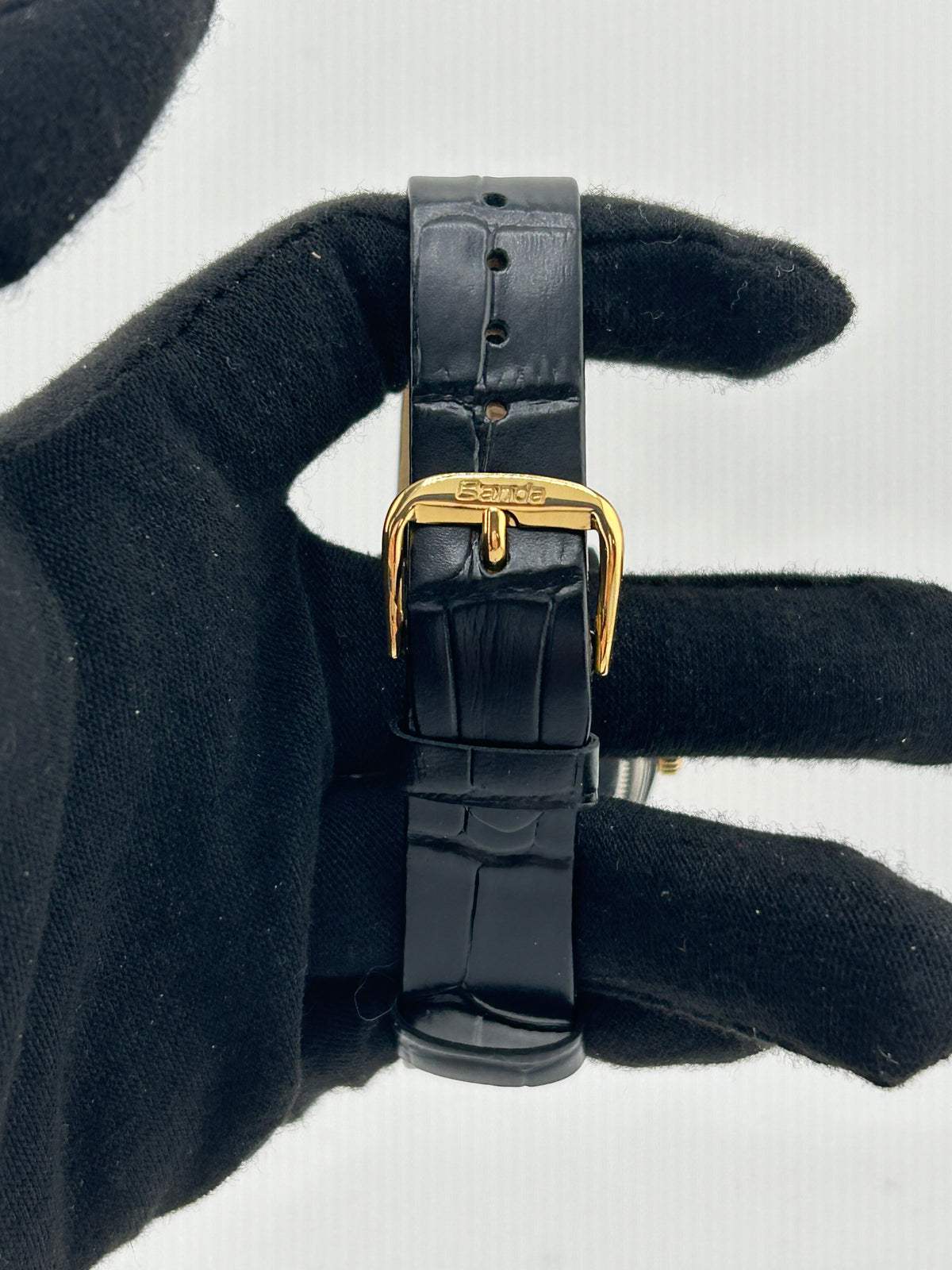 Rolex Day Date 36 Champagne Stick Dial on Generic Black Leather Strap Ref. 18038 1984 — view 4