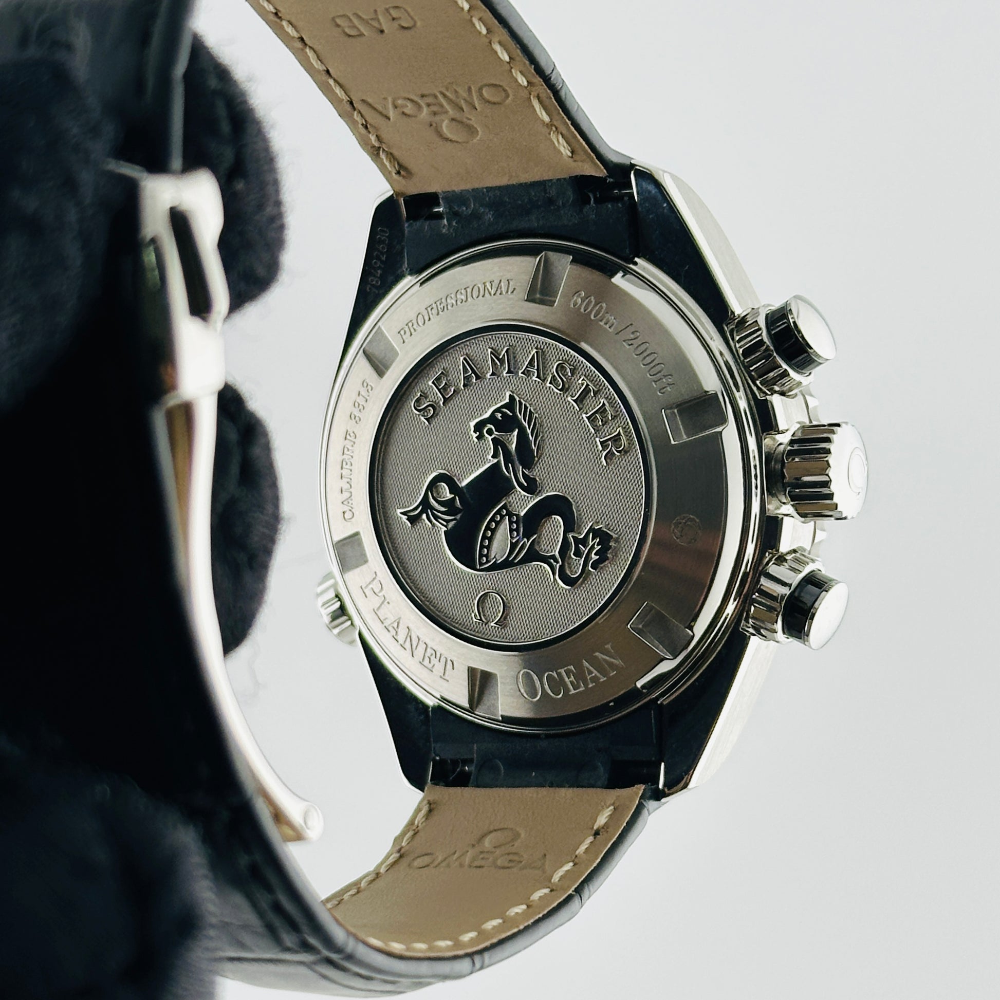 Omega Planet Ocean 600M Black Dial on Leather Band Ref. 222.18.38.50.01.001 Card Open Date — view 7