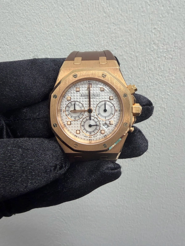 Audemars Piguet Royal Oak Silver Dial on Leather Strap Ref 26022OR.OO.D098CR.01
