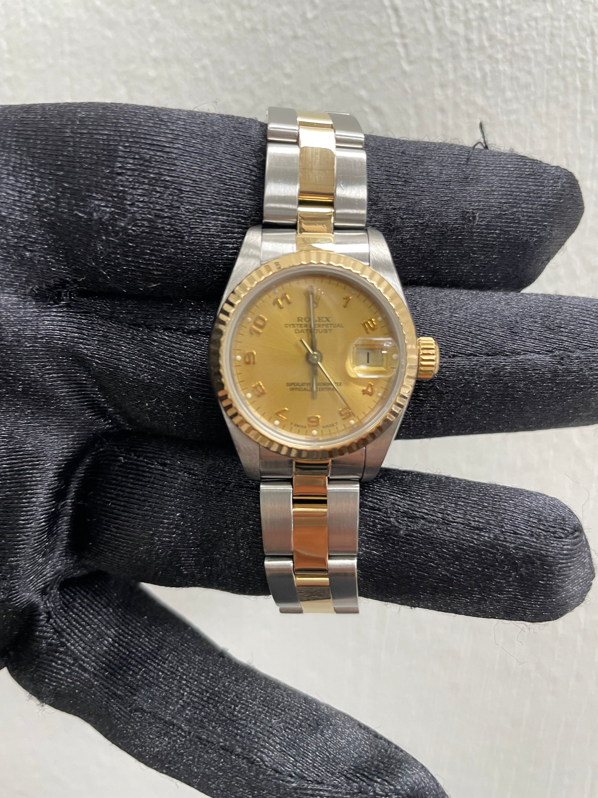Rolex Datejust Gold Arabic Dial on Oyster Ref. 69173 Papers 1987