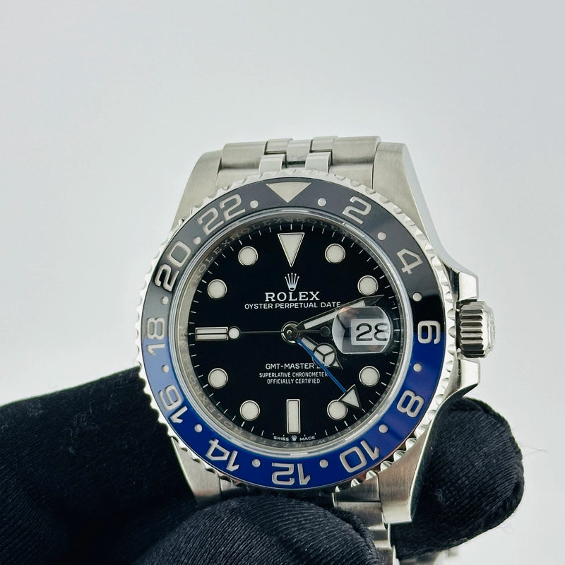 Rolex GMT-Master II Batgirl Black Dial on Jubilee Ref 126710BLNR with New Style Card Green 2021