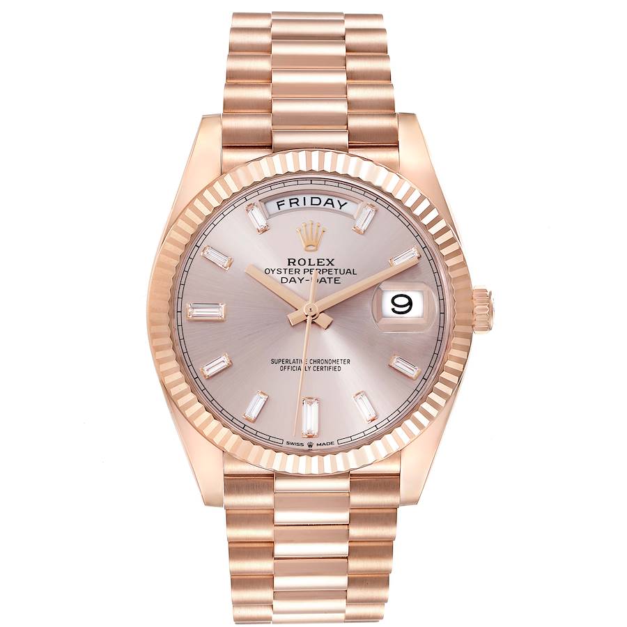 Rolex Day Date Sundust Baguette Dial on President Bracelet Ref. 228235 Card 2017