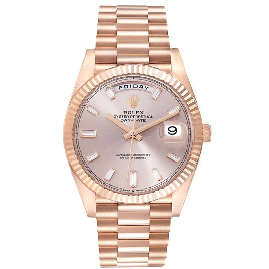 Rolex Day Date Sundust Baguette Dial on President Bracelet Ref. 228235 Card 2017