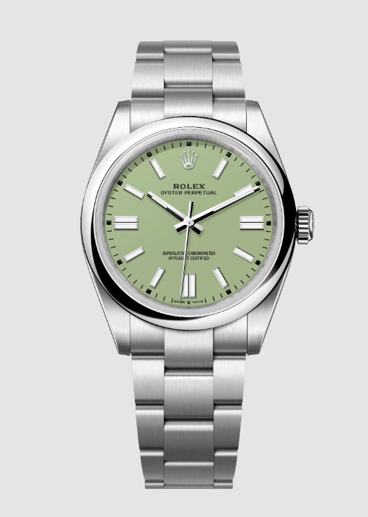 Rolex Oyster Perpetual Pistachio Dial on Oyster Bracelet Ref. 134300 Card 2025