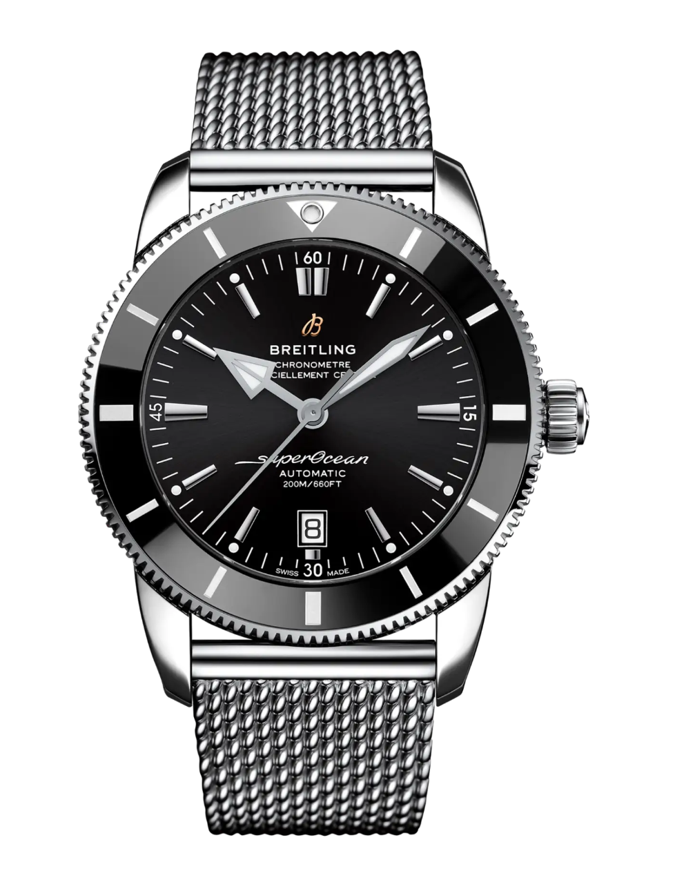 Breitling Superocean Heritage II B20 Black Dial on Stainless Steel Bracelet Ref. AB2020/AB2020121B1A1 Complete 2019