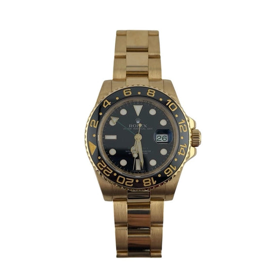 Rolex GMT-Master II Black Dial on Oyster Ref 116718LN with Card Old Green 2008