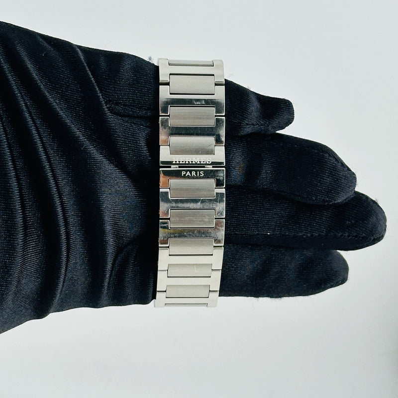 Hermes Nomad Grey Dial on Stainless Steel Bracelet Ref N01.910 with Papers 2007