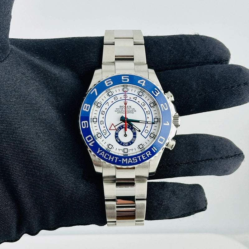 Rolex Yacht-Master II Matt White Dial on Oyster Ref 116680 with New Style Card White 2014