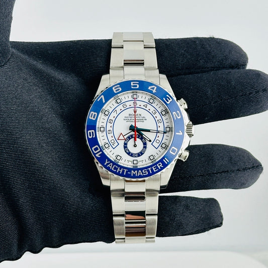 Rolex Yacht-Master II Matt White Dial on Oyster Ref 116680 with New Style Card White 2014