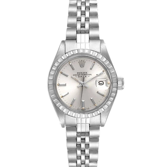 Rolex Oyster Perpetual Date Silver Stick Dial on D Link Jubilee Ref 6924