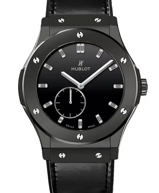 Hublot Classic Fusion Clasico Ultra Thin Black Dial on Black Rubber Band Ref. 515.CS.1270.VR