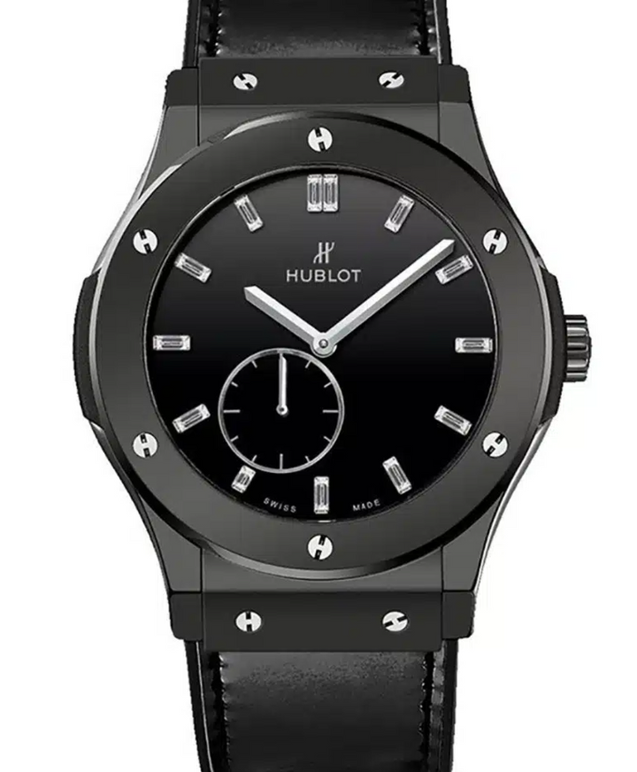 Hublot Classic Fusion Clasico Ultra Thin Black Dial on Black Rubber Band Ref. 515.CS.1270.VR