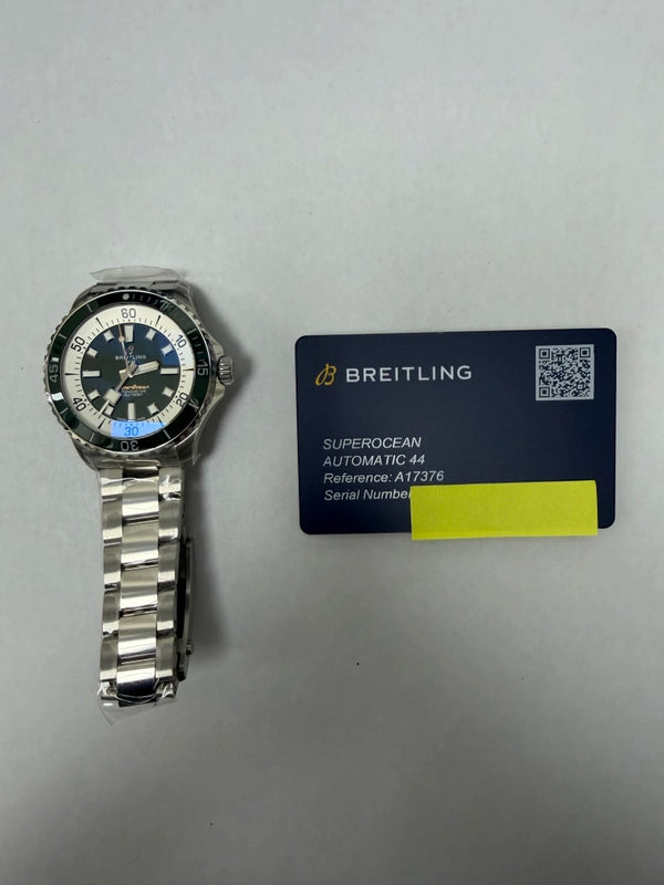 Breitling Superocean Automatic Green Dial on Bracelet Ref A17376A31L1A1 with Card 2025