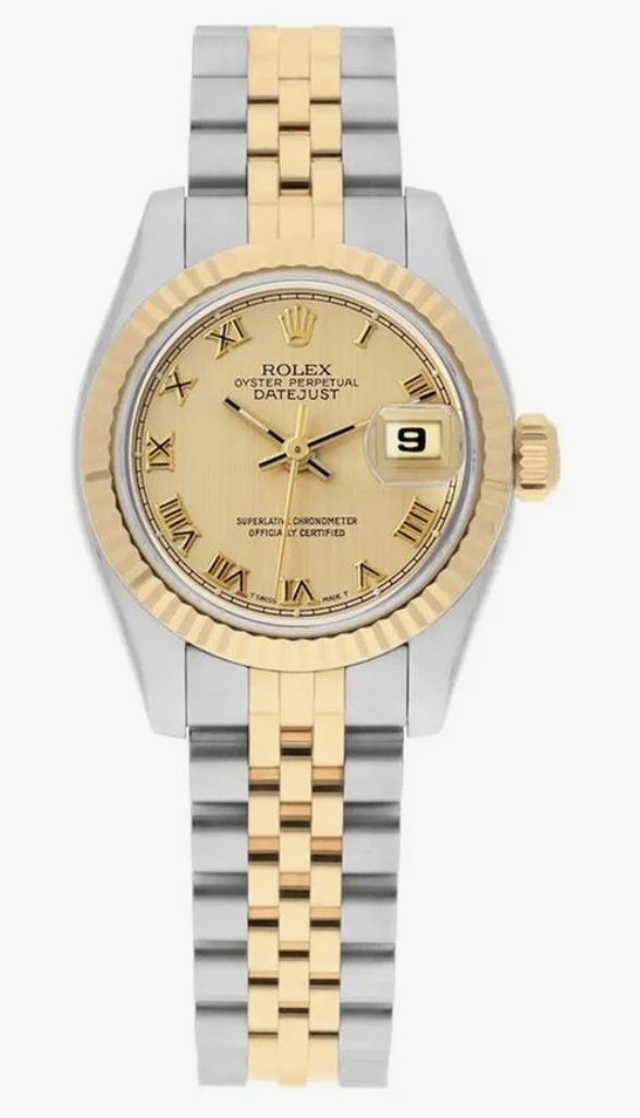 Rolex Datejust Lady Champagne Roman Dial on Jubilee Ref. 69173 1996