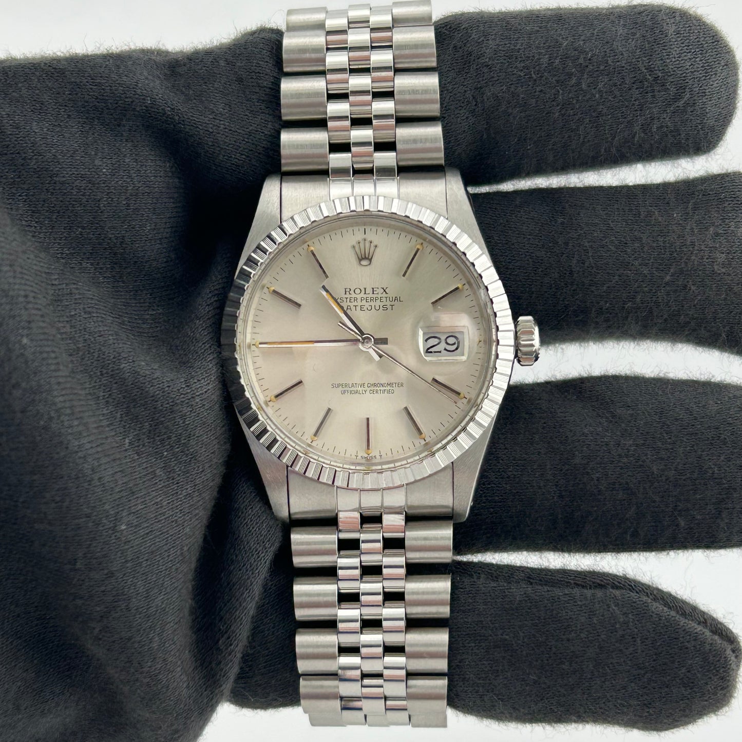 Rolex Datejust Silver Stick Dial on Jubilee Ref. 16030 1985 — view 2