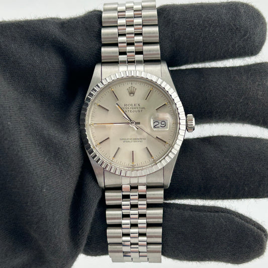 Rolex Datejust Silver Stick Dial on Jubilee Ref. 16030 1985 — view 2