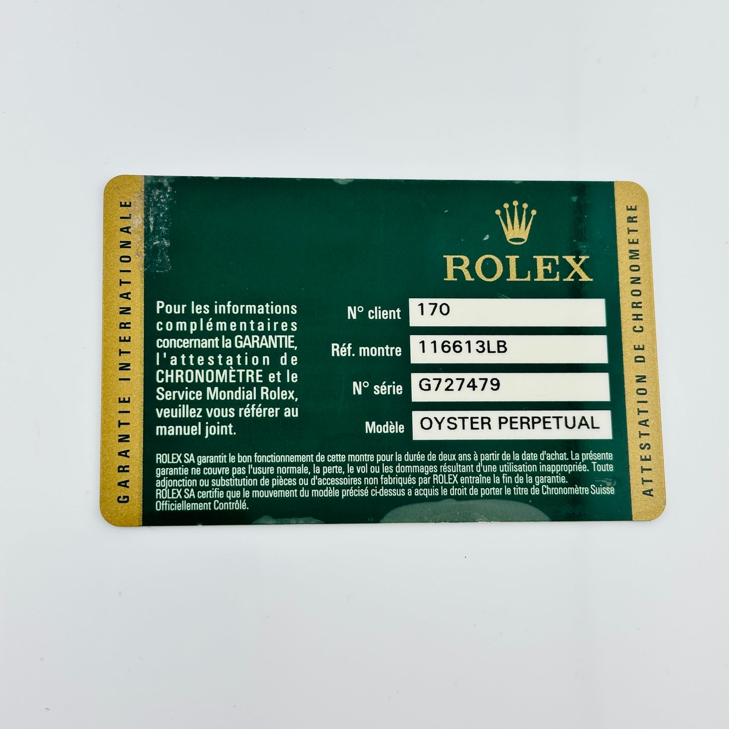 Rolex Submariner Blusey Blue Dial on Oyster Ref. 116613LB Card 2010 — view 7