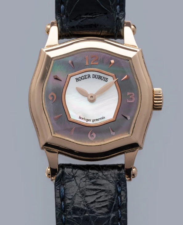 Roger Dubuis Sympathie White Mop Dial on Black Leather Strap Ref. S27
