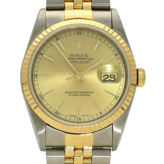 Rolex Datejust 36 Champagne Stick Dial on Jubilee Ref 16233 with Papers