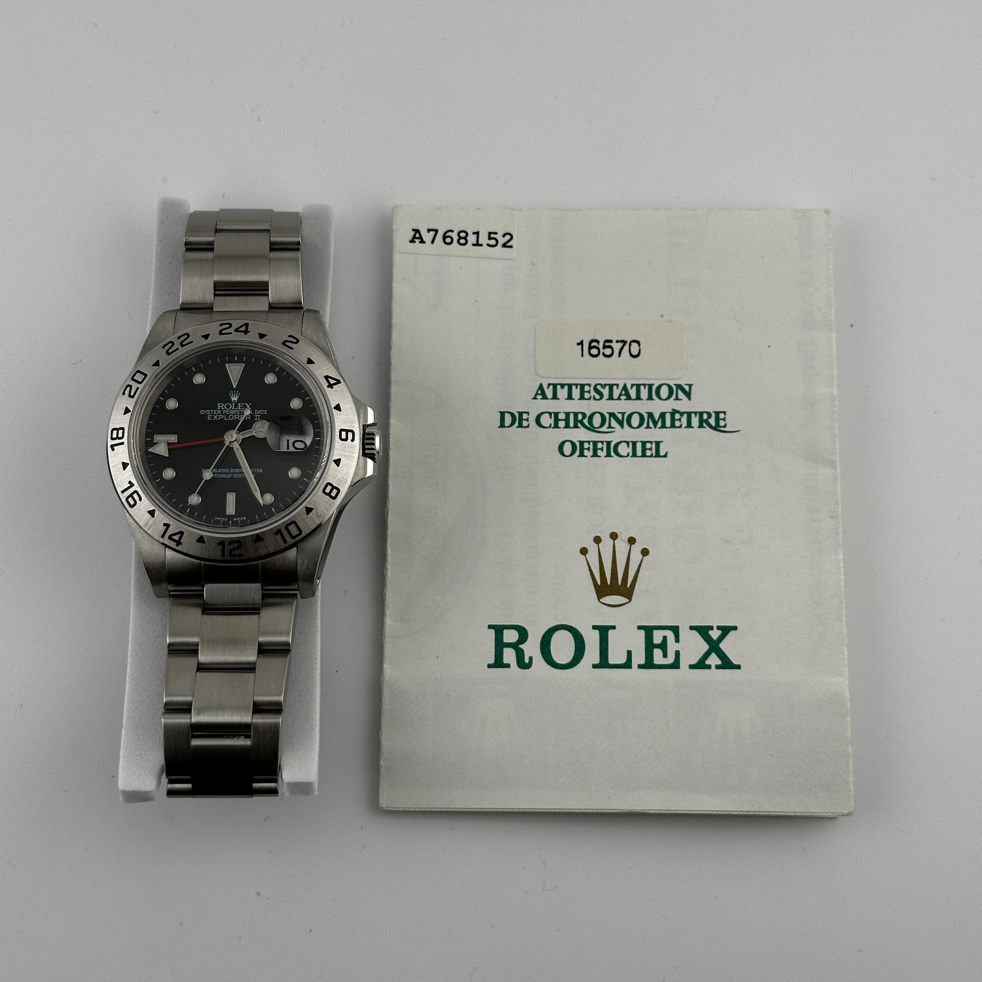 Rolex Explorer II Black Dial on Oyster Ref. 16570 Papers Open Date — view 5